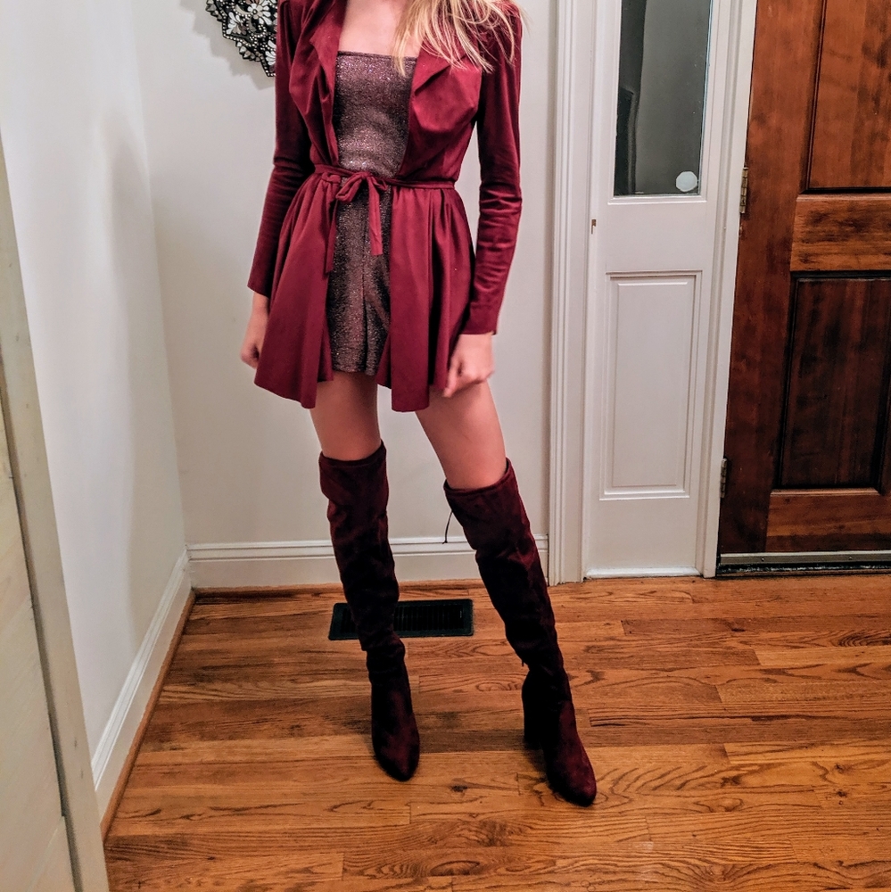 Custom Designer Faux Suede Jacket and Romper